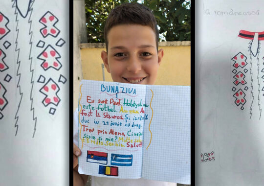 Corespondență în limba română cu copii din Grecia